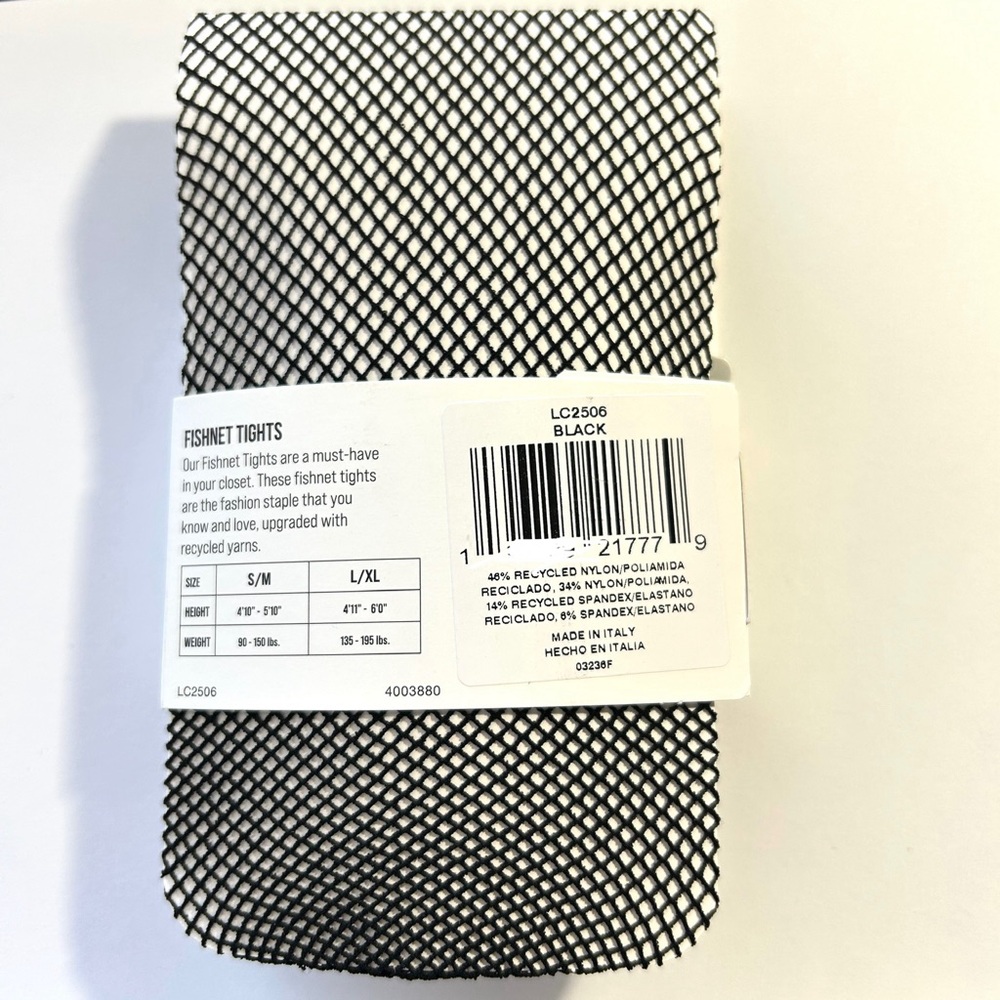 NWT L'eggs Fishnet Sheer Black Tights, S/M, 1.0 pr - Picture 5 of 7